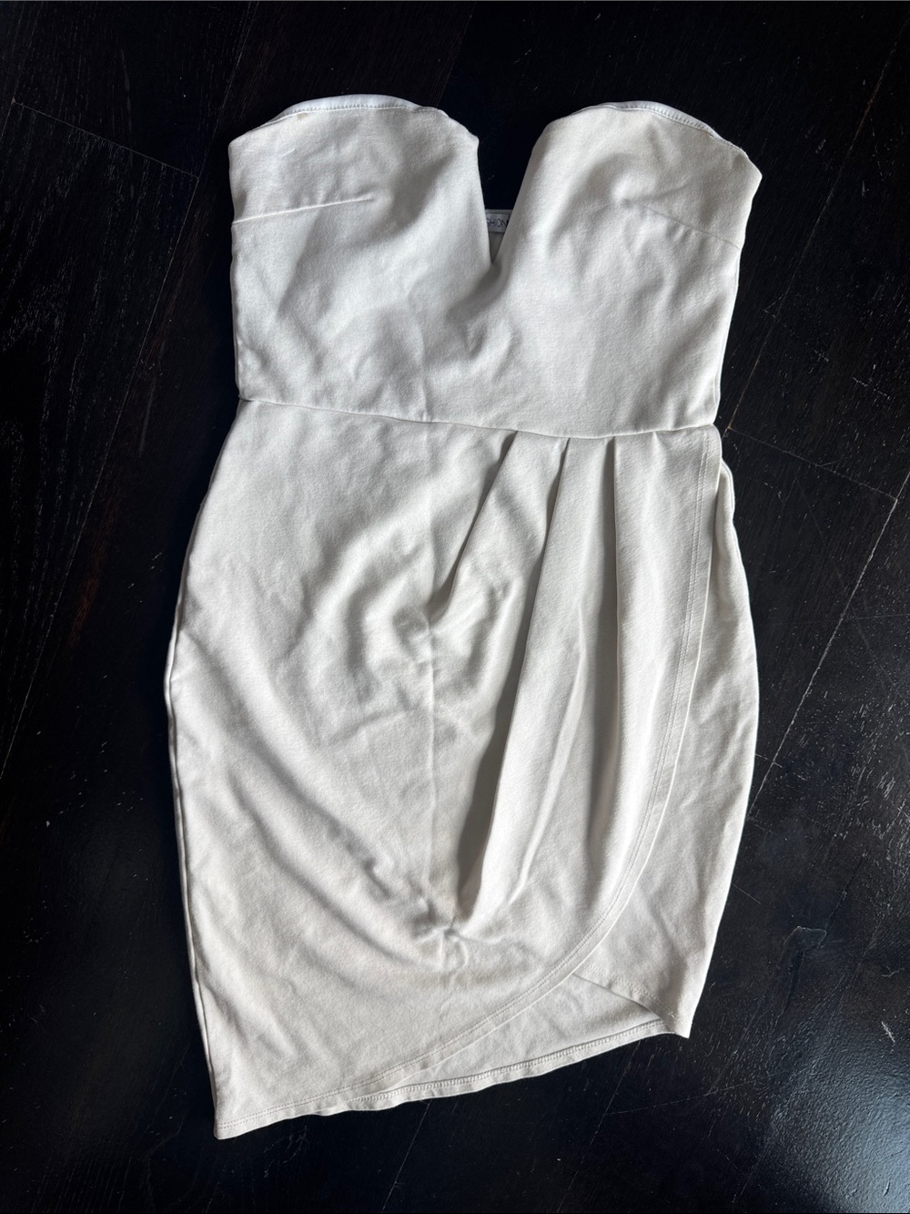 Fashion Nova Strapless Cream Sweetheart Mini Dress